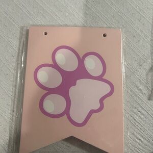 Pink Paw Print Banner